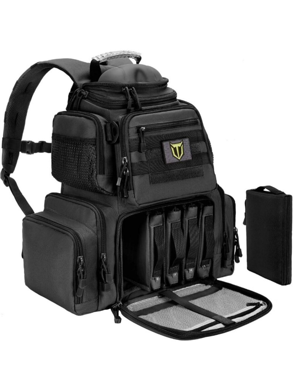 Tactical Range Backpack for Handguns | Durable Gun Range Bag | Black Outdoor